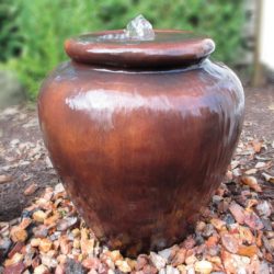 HSV21TK Tranquil Décor Smooth Vase Fountain Kit - Brown